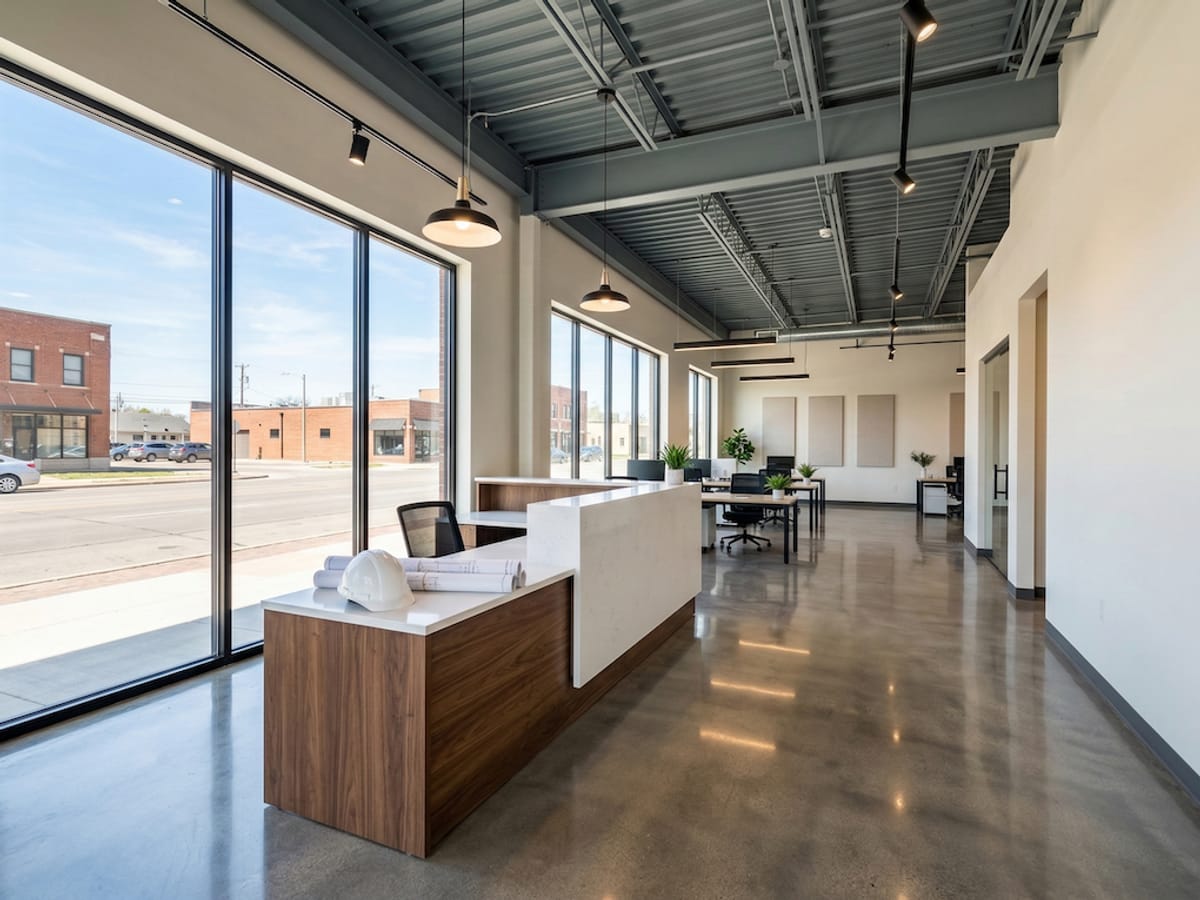A completed commercial tenant build-out by JAKS Construction in Wichita, Kansas