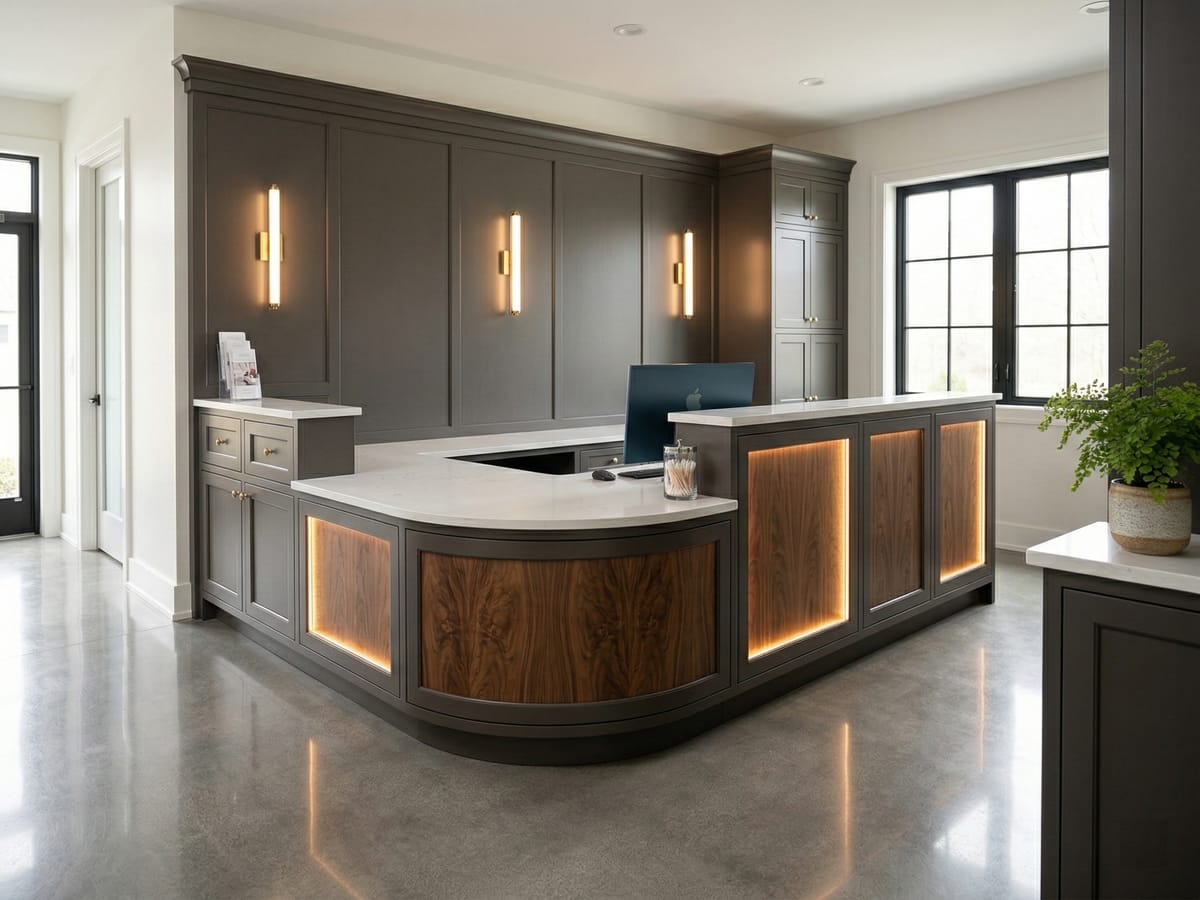 Custom commercial casework installed by JAKS Construction