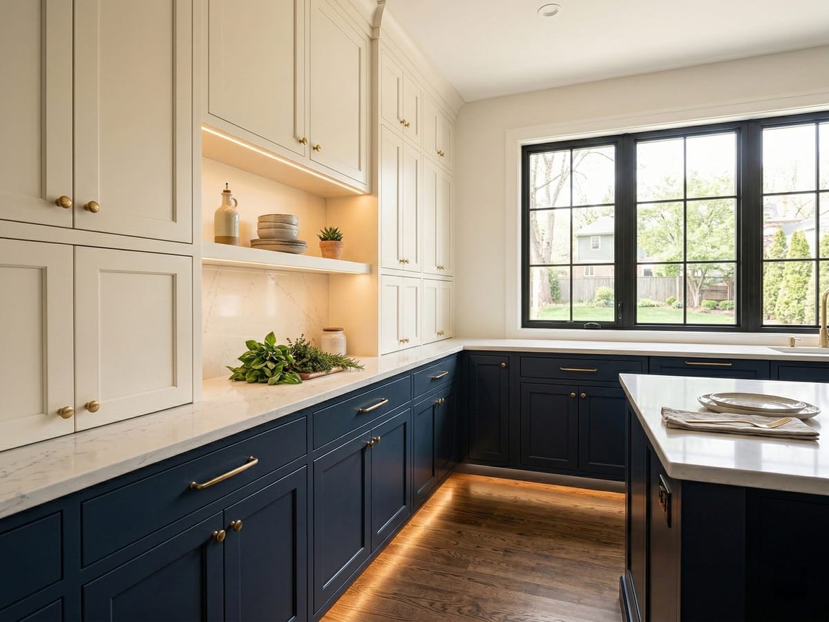 Custom kitchen cabinetry built by JAKS Construction in its Wichita millwork shop