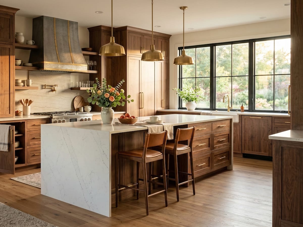 A remodeled kitchen with custom cabinetry built by JAKS Construction