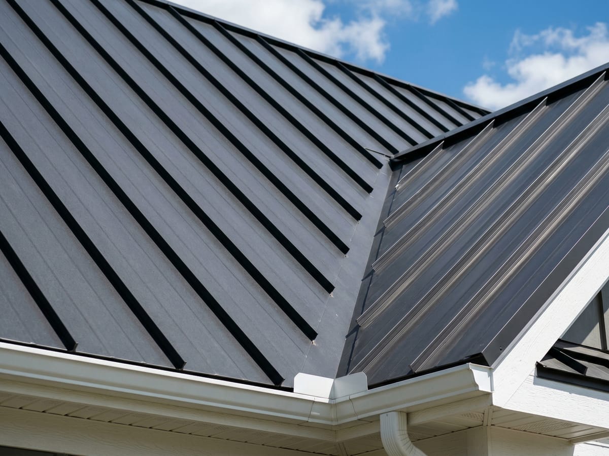 Standing seam metal roof installed by JAKS Construction
