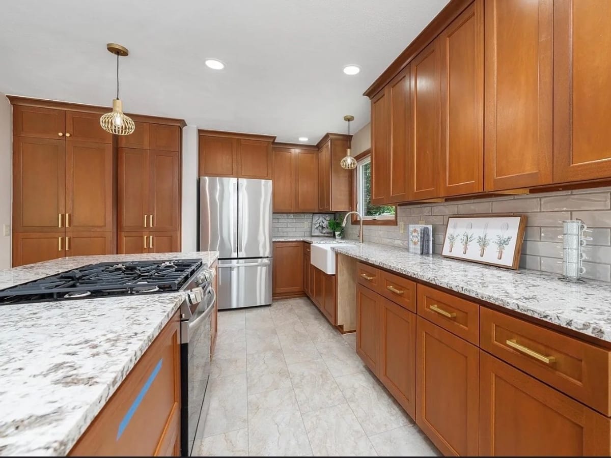 Custom kitchen cabinetry built and installed by JAKS Construction in Wichita